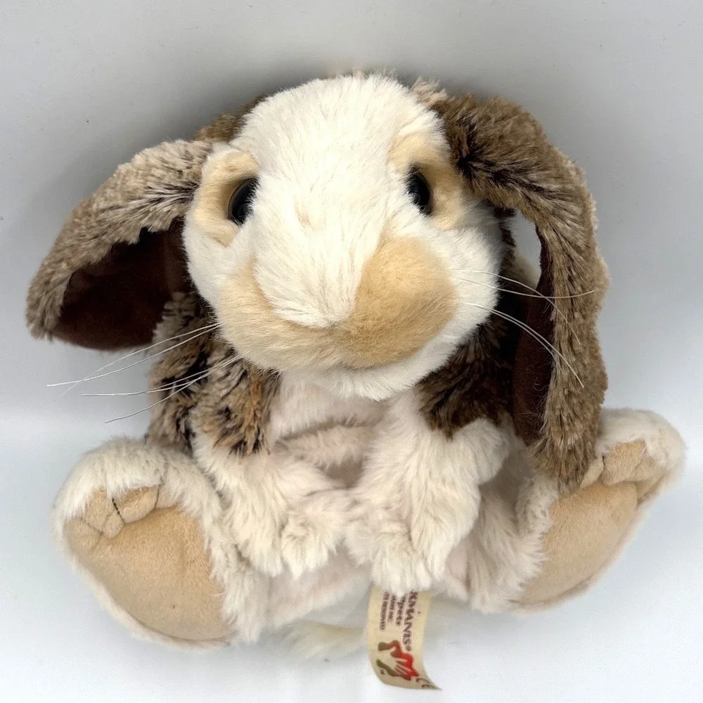 Folkmanis Baby Lop Rabbit Hand Puppet Brown White Realistic Plush 3048
